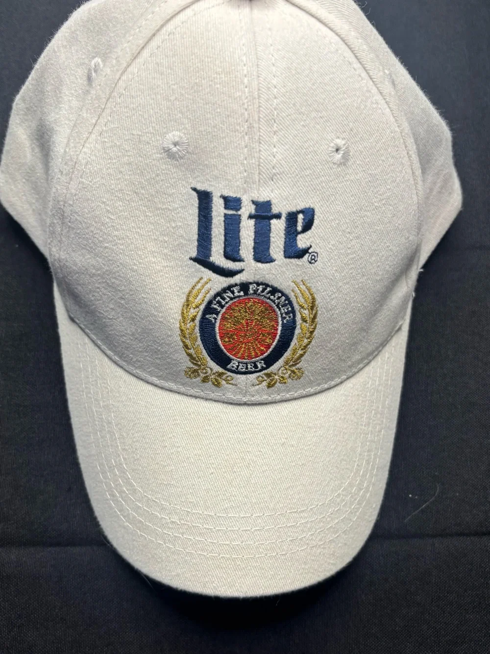 Miller Lite White Logo Baseball SnapBack Hat